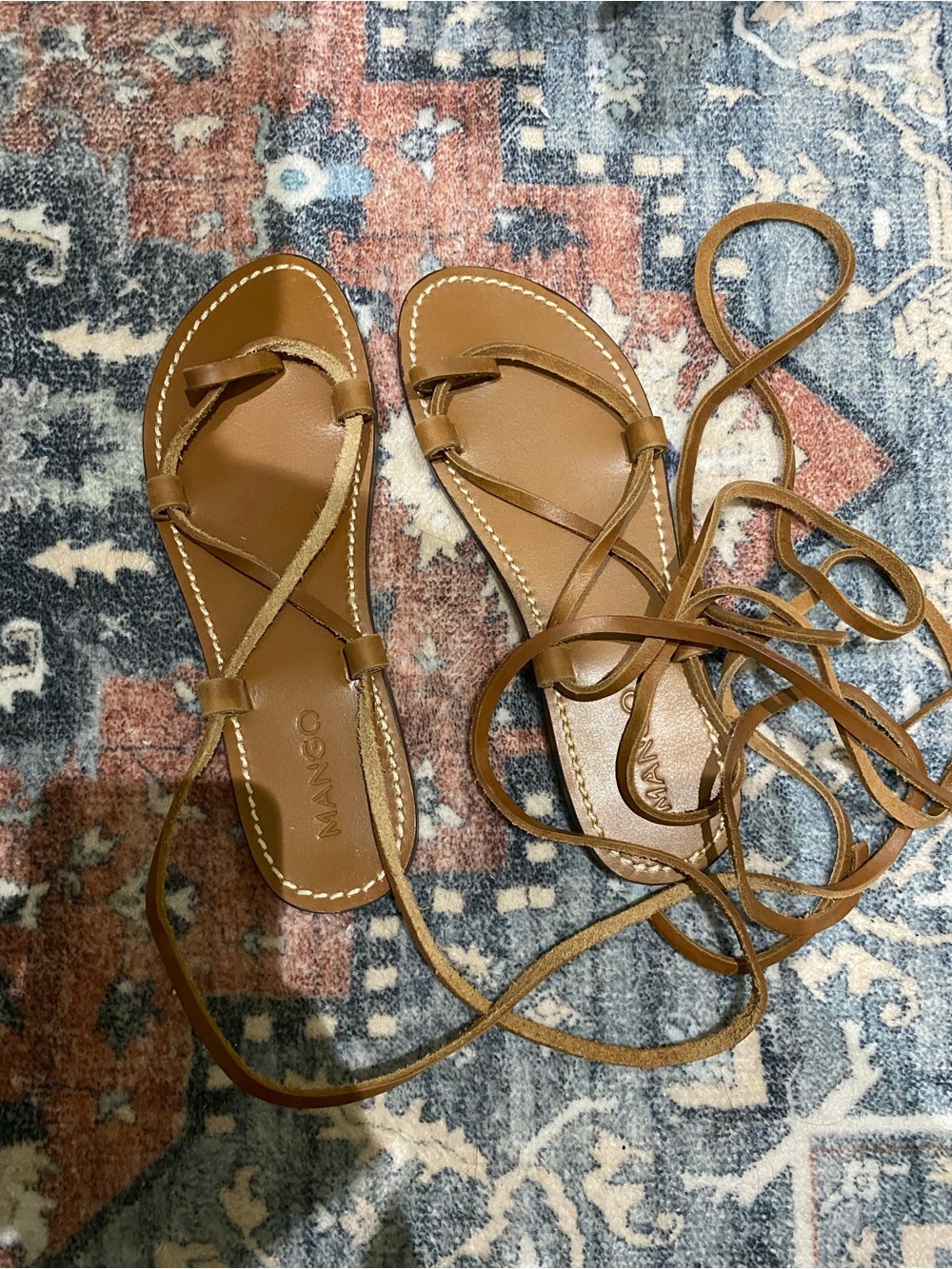 Mango Wrap-Around Flat Sandals